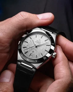 41 mm, Stahl mit Lederarmband