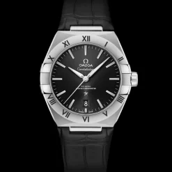 39 mm, Stahl mit Lederarmband