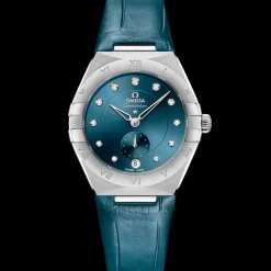 34 mm, Stahl mit Lederarmband