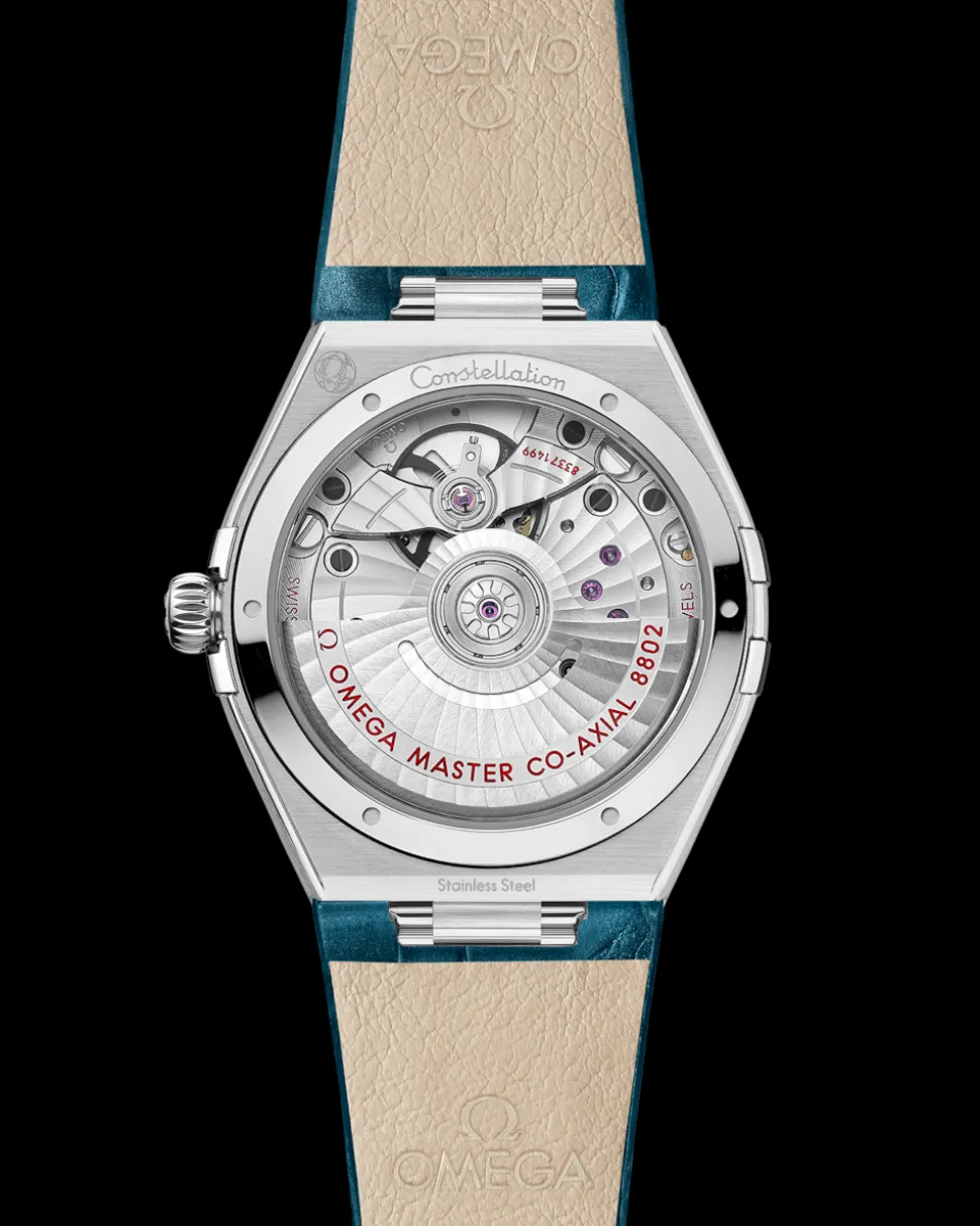 34 mm, Stahl mit Lederarmband