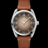 38 mm, Stahl mit Lederarmband