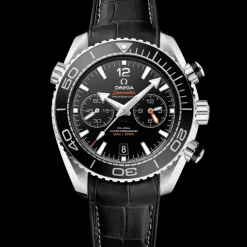 45,5 mm, Stahl mit Lederarmband mit Innenseite aus Kautschuk