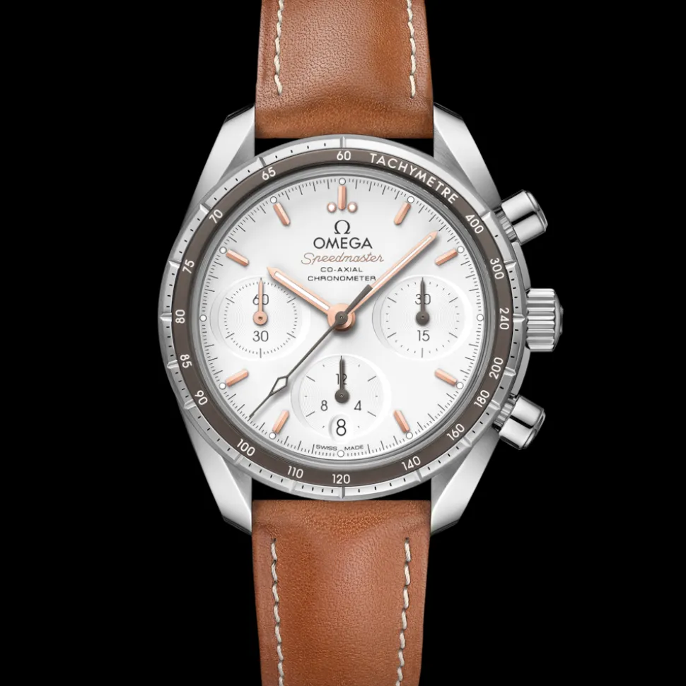 38 mm, Stahl mit Lederarmband