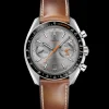 44,25 mm, Stahl mit Lederarmband