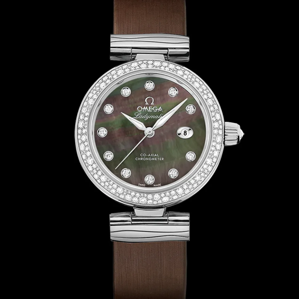 34 mm, Stahl mit Lederarmband