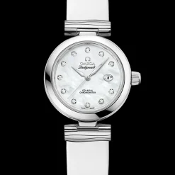 34 mm, Stahl mit Lederarmband