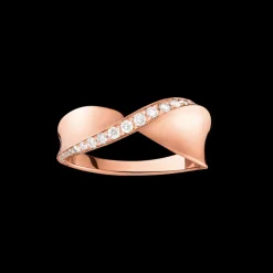Ring, 18 K Rotgold, Diamanten