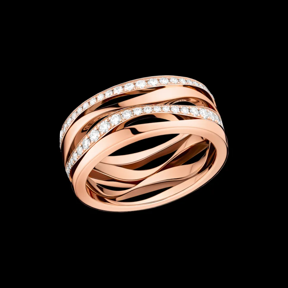 Ring, 18 K Rotgold, Diamanten