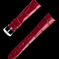 Rotes Alligatorlederarmband mit Dornschließe