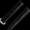 Schwarzes Alligatorlederarmband mit Faltschließe