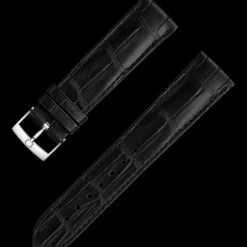 Schwarzes Alligatorlederarmband mit Dornschließe