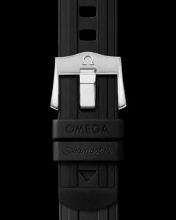 Schwarzes Kautschukarmband mit Dornschließe für die Seamaster Diver 300M