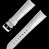 Weißes Alligatorlederarmband mit Dornschließe